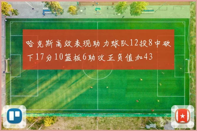 哈克斯高效表现助力球队12投8中砍下17分10篮板6助攻正负值加43